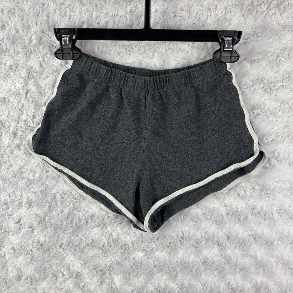 Heart & Hips Shorts Women Small Gray And White Athletic Hot Pants Elastic Waist